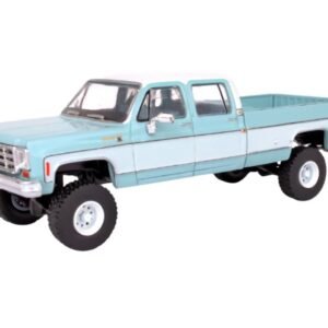 (Preorder) IXO Model 1:64 1978 Chevrolet Silverado K30 Crew Cab Fleetside Lifted -Blue with White