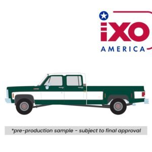 (Preorder) IXO Model 1:64 GMC Sierra Grande 3500 Crew Cab Dually – Green White