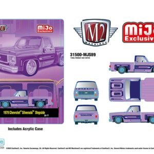 (Preorder) M2 Machines 1:64 1978 Chevrolet Silverado Stepside Lowriders – Purple