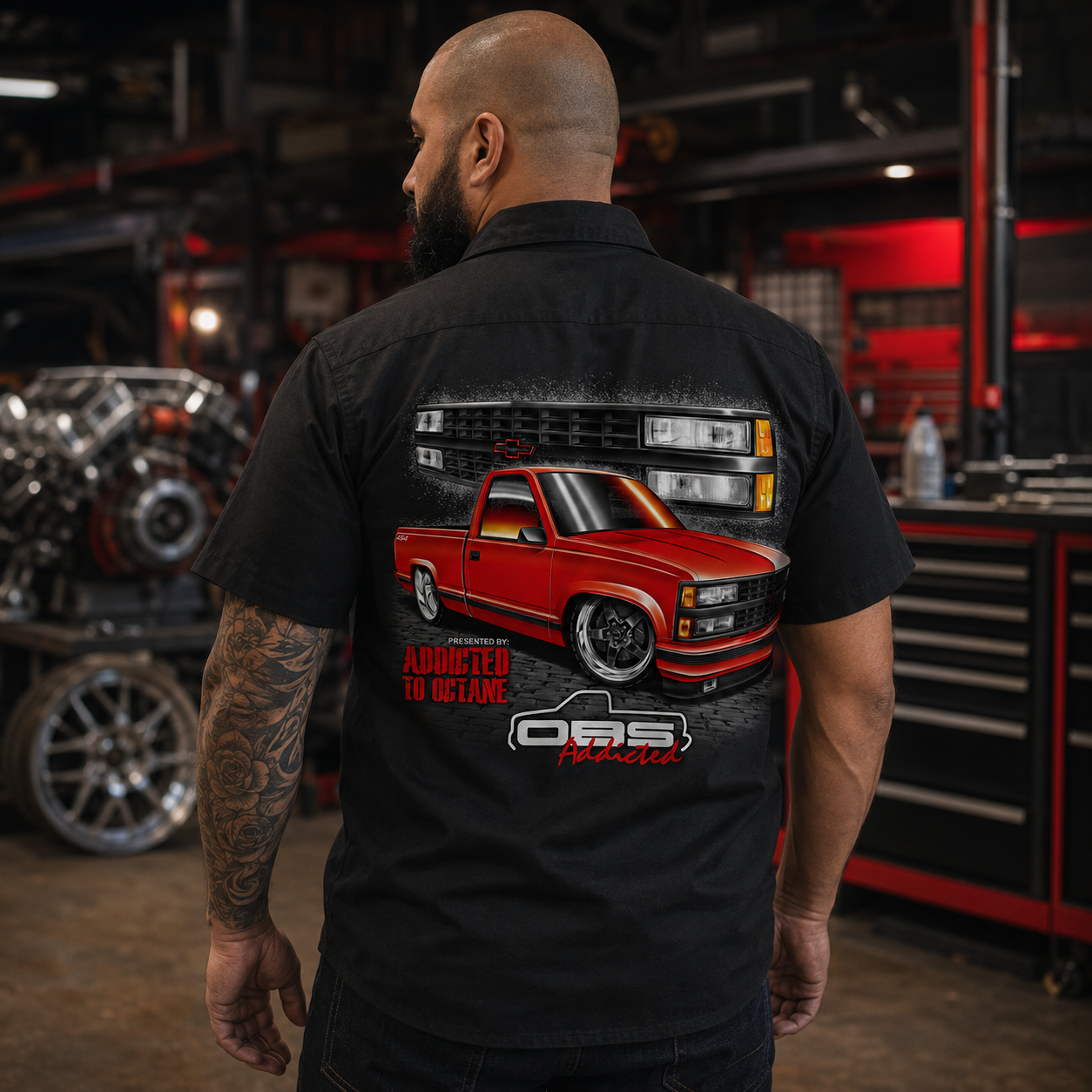 Red 454 OBS Truck Dickies Work Shirt – Design #25