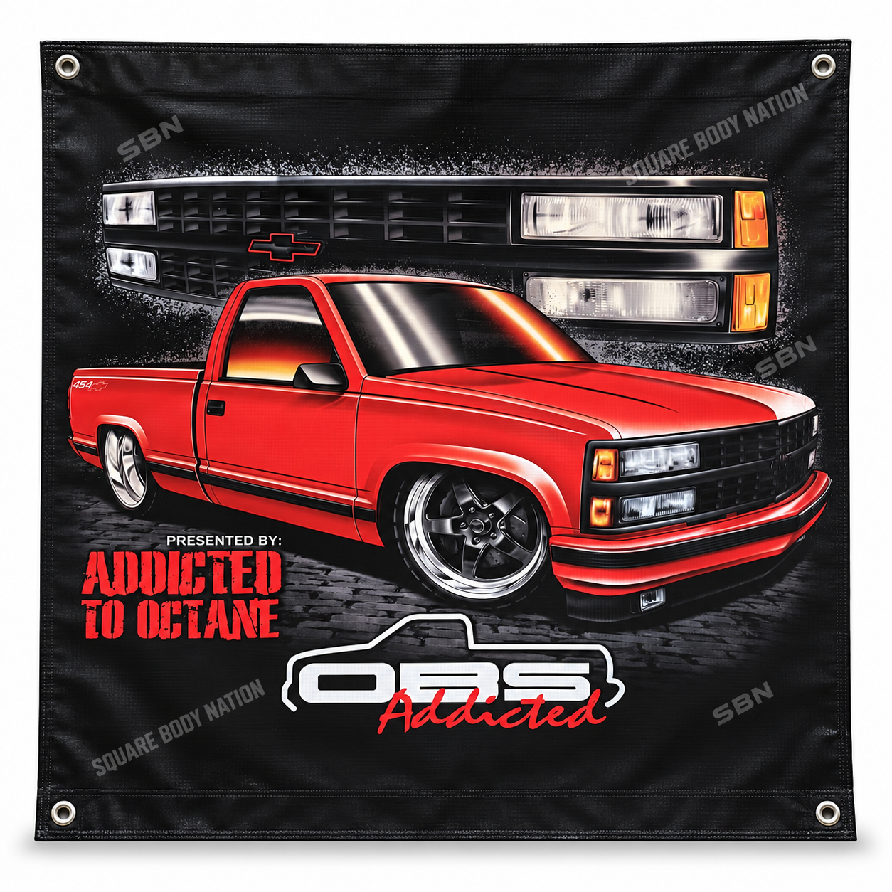 Red 454 OBS Truck Banner – Design #25