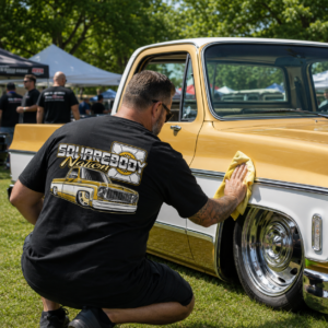 Gold and White Squarebody Short-Sleeve Shirt – Design #15