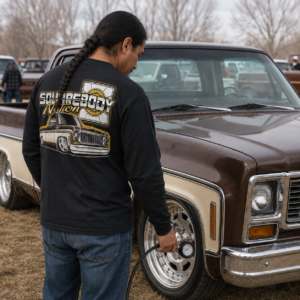 Brown & Tan Square Body Long-Sleeve Shirt – Design #32