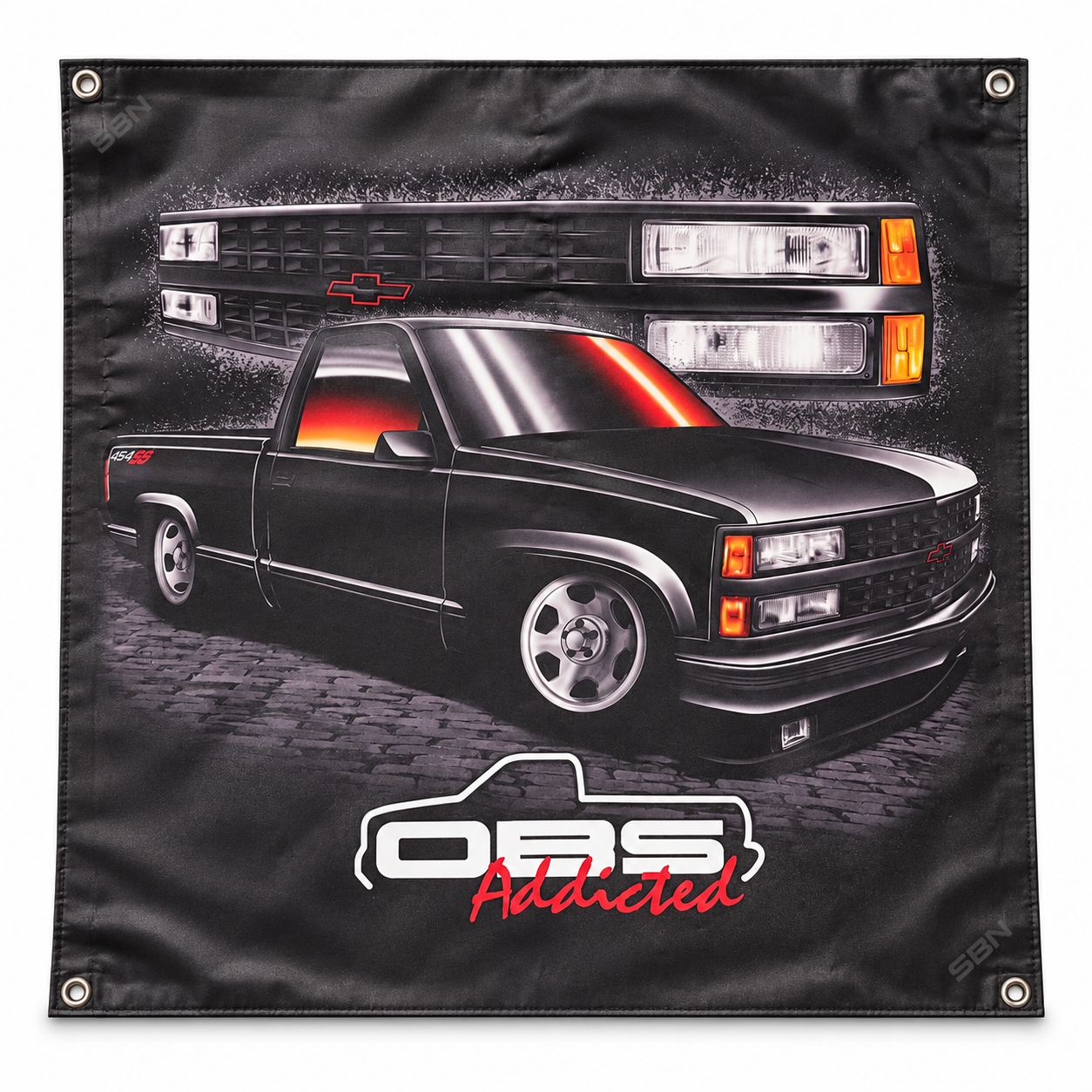 Black 454 OBS Truck Banner – Design #35