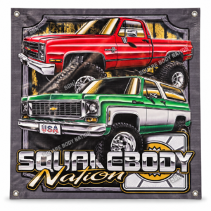 Red K10 & Green/White K5 Blazer 4x4 Banner – Design #03