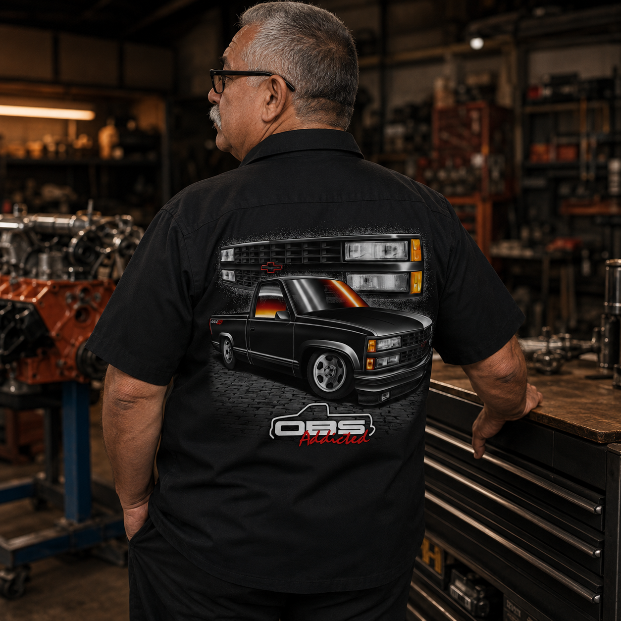 Black 454 OBS Truck Dickies Work Shirt – Design #35