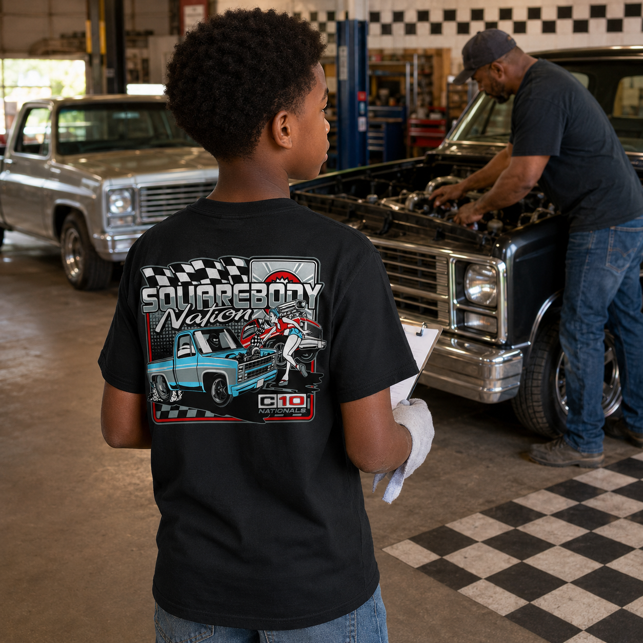 Drag Racing Square Body Youth Shirt – Design #06