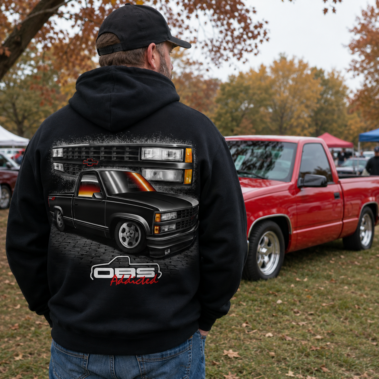Black 454 OBS Truck & Grille Hoodie – Design #35