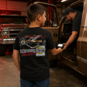 Skeleton Driving a Square Body Youth Shirt – Design #30