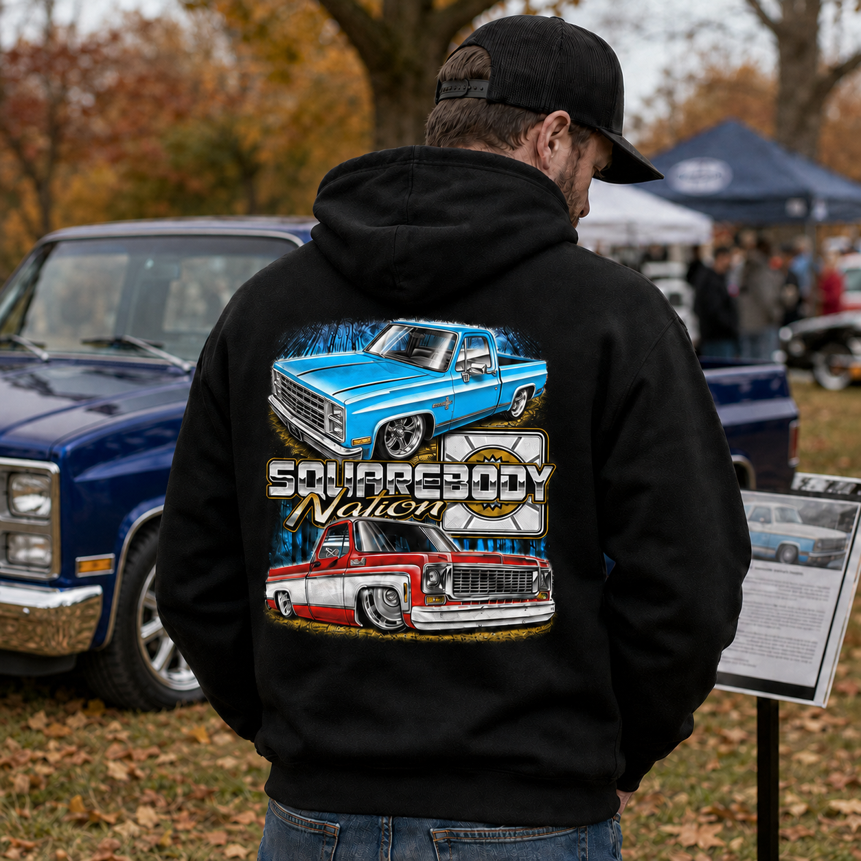 Blue & Red/White 2WD Square Body Hoodie – Design #02