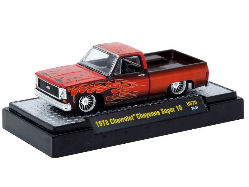 1973 Chevrolet Cheyenne Super 10 Custom Re Styling (Red with Flames) - Image 3