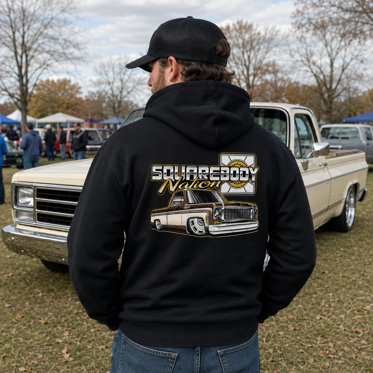 Brown & Tan Square Body Hoodie – Design #32