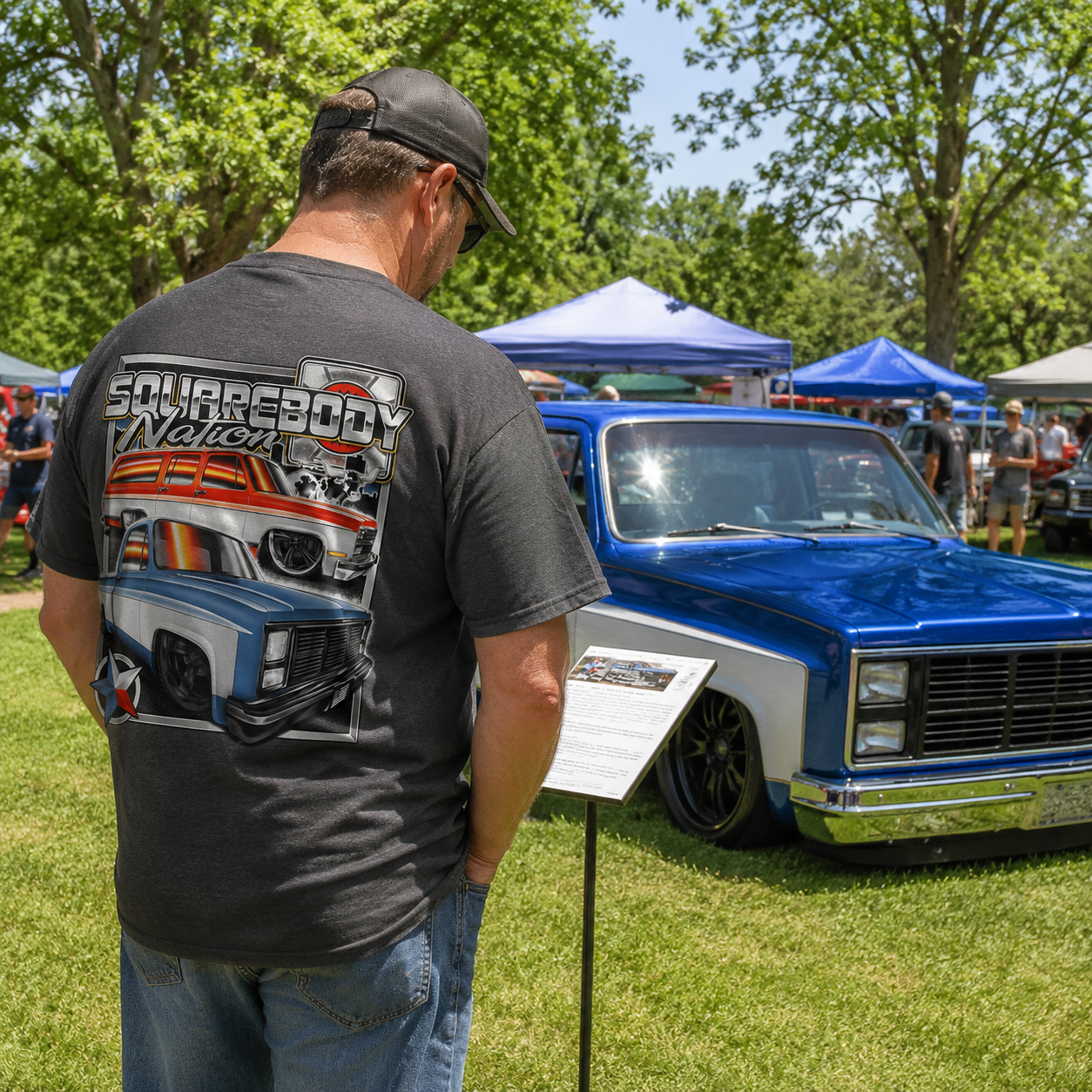Burb and Blue/White Squarebody Short-Sleeve Shirt – Design #26