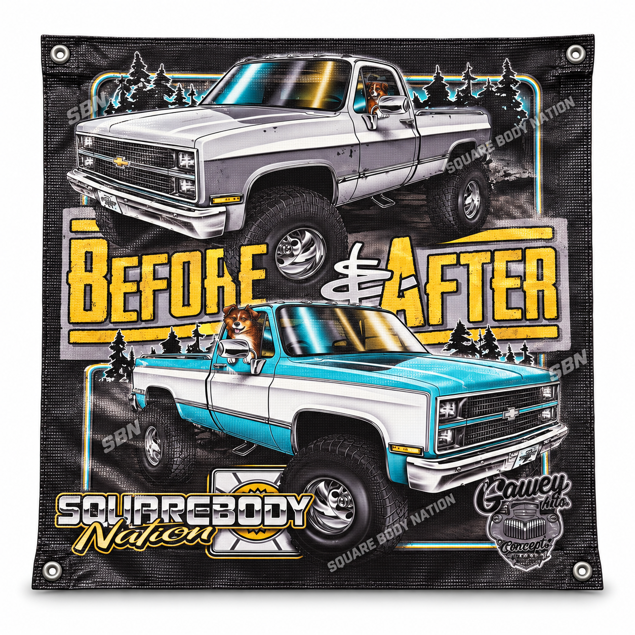 Addy’s Before & After Square Body Truck Banner – Design #23