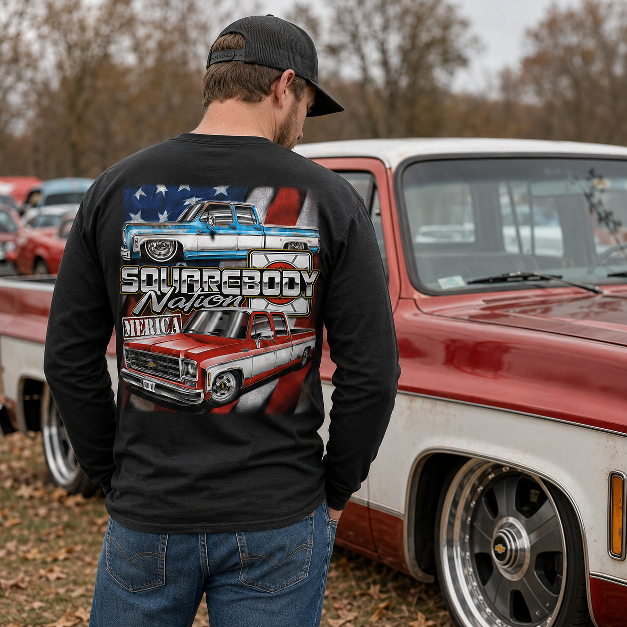 'Merica Crew Cab Long-Sleeve Shirt – Design #01