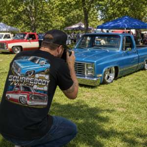 Blue and Red/White Squarebody Truck T-Shirt – Design #02