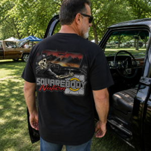 Skeleton Driving a Squarebody Short-Sleeve Shirt – Design #30