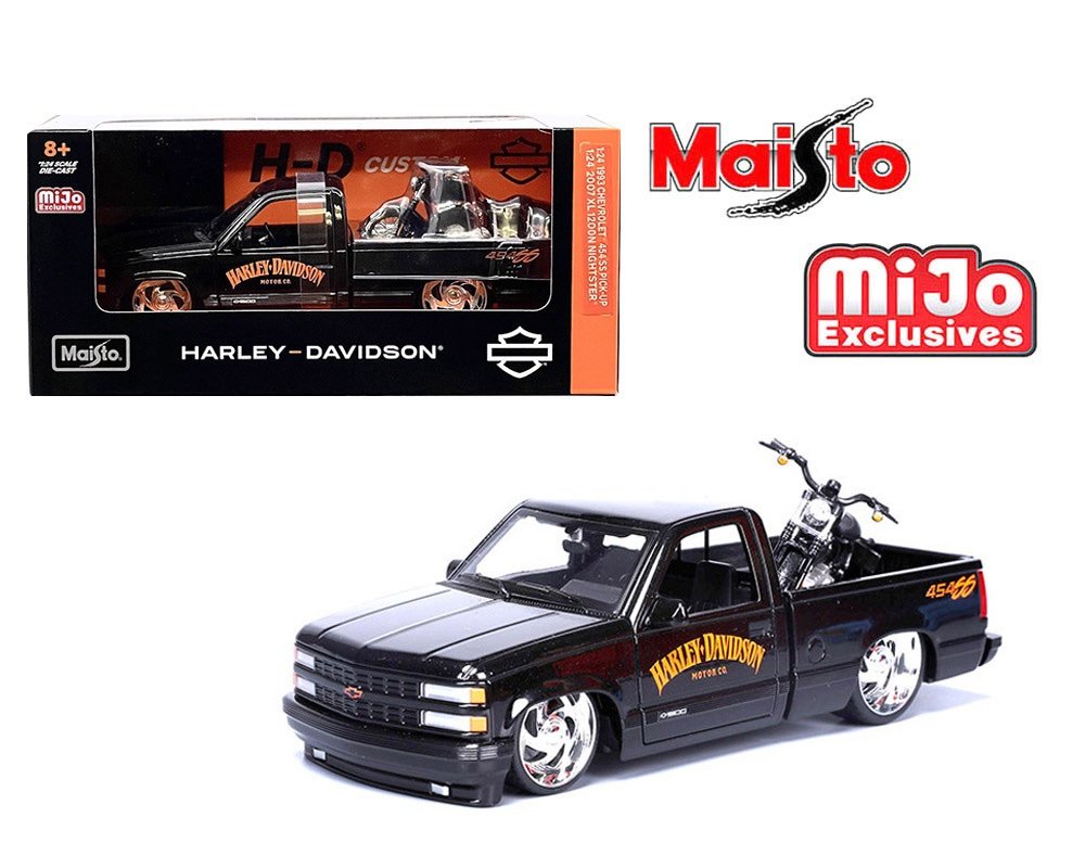 (Preorder) Maisto 1:24 1993 Chevrolet 454SS Pick-Up & 2007 XL 1200N Nightster Harley-Davidson