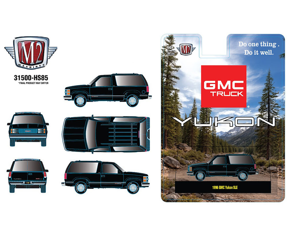 (Preorder) M2 Machines 1:64 1996 GMC Yukon SLE – Black
