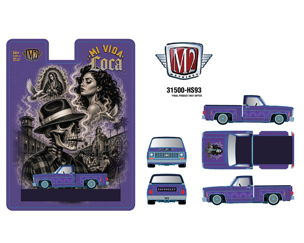 (Preorder) M2 Machines 1:64 1973 Chevrolet Cheyenne 10 Stepside Mi Vida Loca