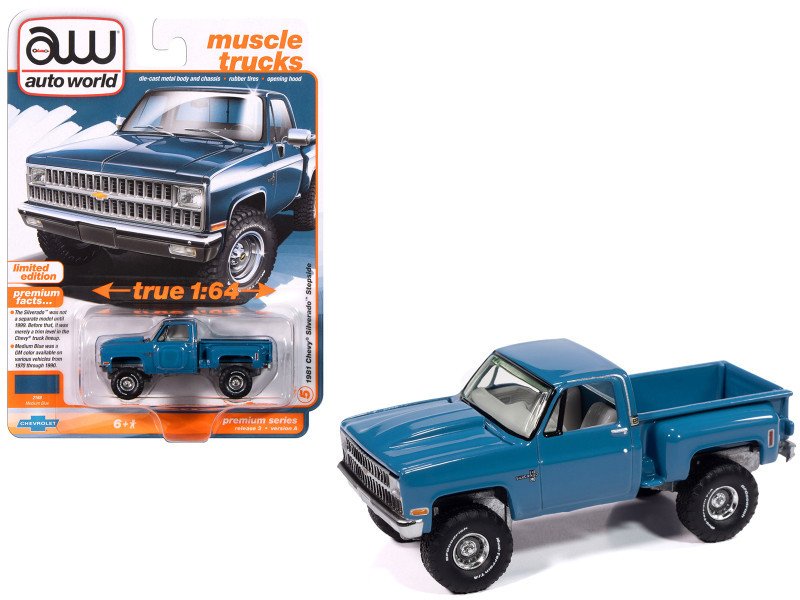 1981 Chevrolet Silverado Stepside Pickup Truck Blue "Muscle Trucks" Series