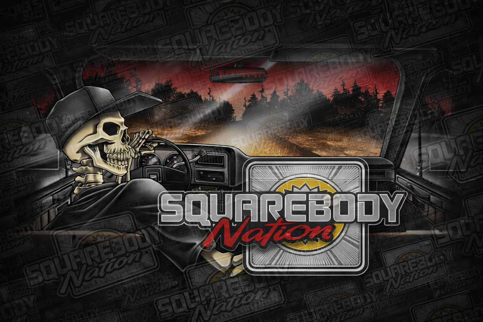 #30 Skeleton Driving a Squarebody Sweatshirt