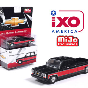 IXO Models 1:64 1979 Chevrolet Scottsdale C20 Crew Cab – Black & Red Limited Edition