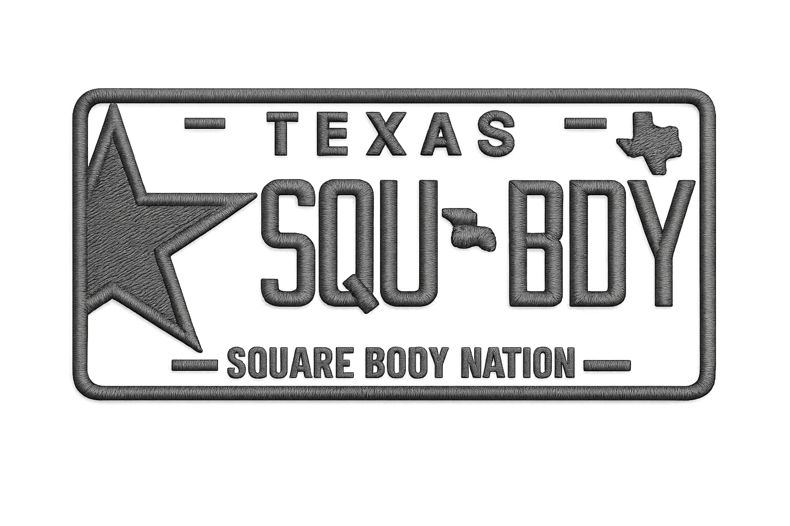 Texas License Plate Embroidery