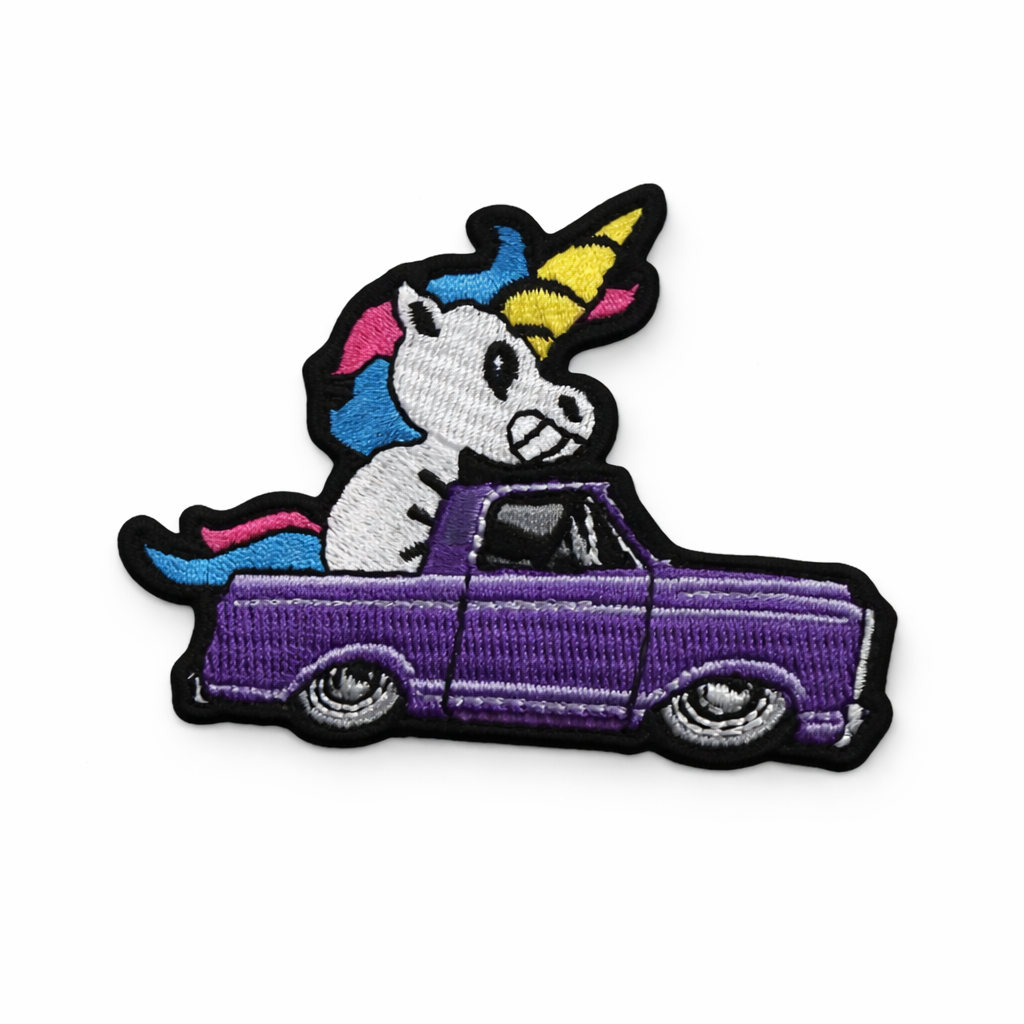 Unicorn in a Truck Embroidered Patch